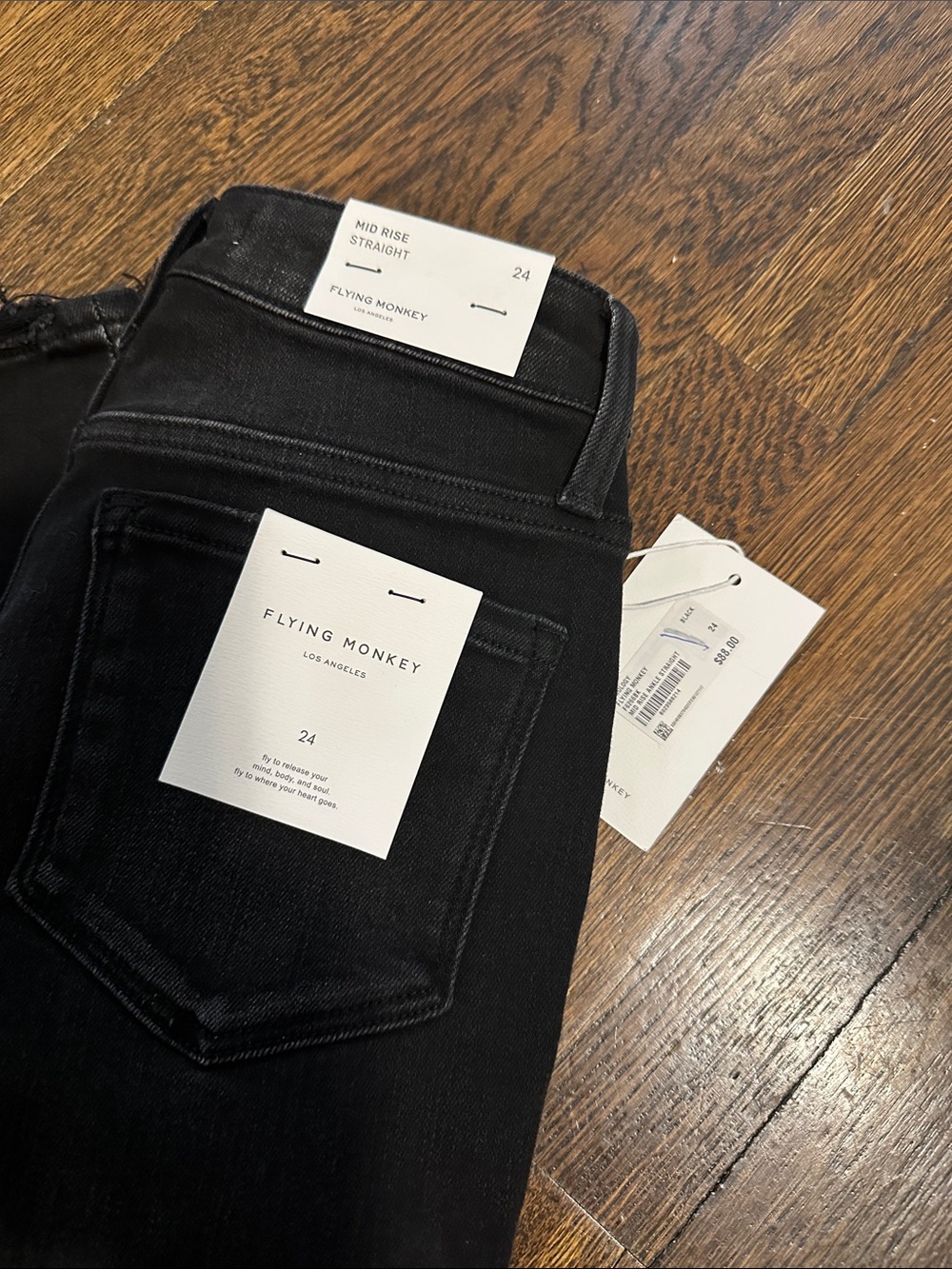 Flying Monkey Black Mid Rise Straight Jeans